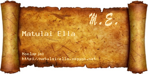 Matulai Ella névjegykártya